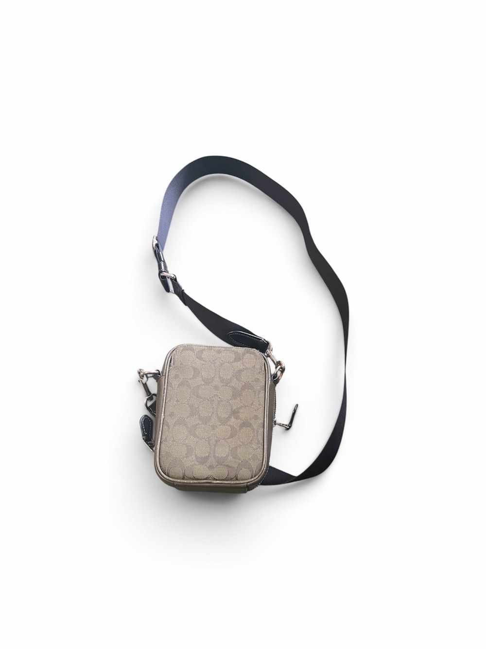 Coach Signature Camera Crossbody Bag Monogram Canvas Compact Shoulder Purse